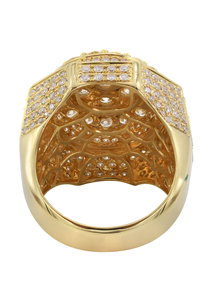 Anillo de Lujo Unisex de Oro Sólido de 18K con Diamantes Cultivados en Laboratorio VVS, Certificado IGI, Engaste de Diamantes Redondos, Estilo Hip Hop - Product Image 6