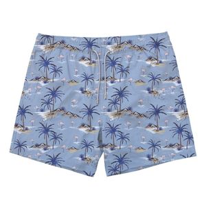 <b>Men</b>’s Blue Palm Tree Sublimation Print Swim Shorts Quick Dry Beach <b>Trunks</b>, Summer Holiday Swimwear for Pool, Surf, and Vacation - Product Image 1