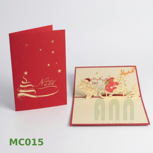 ANN Handicraft Vietnam UV Printed 3D Santa Pop Greeting Cards Envelope <b>Matte</b> <b>Varnishing</b> Funny Paper Souvenirs Christmas Day - Product Image 5