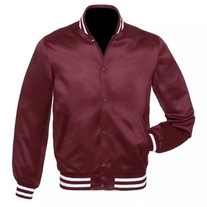 Baseball Canvas Varsity Jacket Stand Collar Hooded Royal Rib Royal <b>Coat</b> Varsity Letterman Bomber OEM Service Zipper Closure 100% - Product Image 3