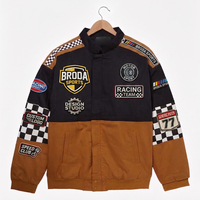 Veste de course personnalisée pour hommes et femmes, grande taille, respirante, hiver/été, style motard, patchwork, broderie, style NASCAR
