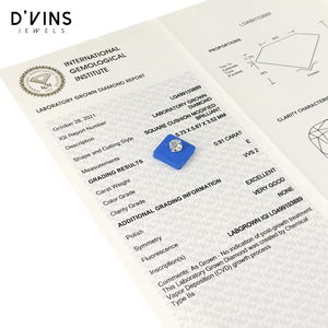 Diamante Cultivado en Laboratorio D'vins Jewels de Alta Calidad, Corte Cojín de 0.91ct, VVS2, Color D Fancy Light, para Joyería - Product Image 1
