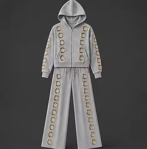Wholesale Tracksuit <b>Set</b> Manufacturer Custom Sportswear OEM ODM Mens Womens Athletic Training Jogging Clothing - Product Image 1
