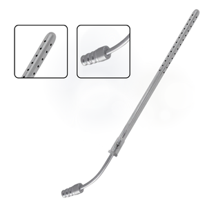 Tube d'aspiration Poole 10″ courbé 16FR 5,33 mm, instrument chirurgical abdominal en acier inoxydable réutilisable - Product Image 1