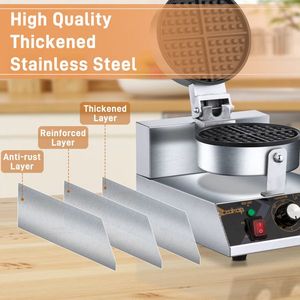 Piastra per Waffle Belgi Antiaderente a Singola Testa Rotonda 1200W 110V Elettrodomestico da Cucina - Product Image 6