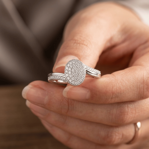 Anillo de Oro Blanco de 10K con 1/2 TCW de Diamantes Naturales Redondos Reales para Mujer |   Anillo de Joyería Elegante para Compromiso, Boda o Aniversario - Product Image 2