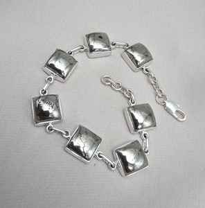 Bracelet coussin en pyrite, argent sterling 925, cabochon carré en pyrite, bijoux faits à la main - Product Image 2