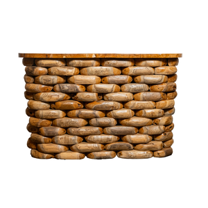 ARTERRA Luxury Pebble Stack <b>Console</b> Coffee <b>Table</b> Living Room Furniture Handmade Teak Wood Modern <b>Rustic</b> Design CS-001 - Product Image 3