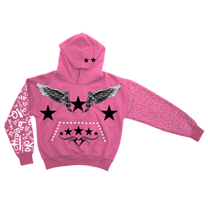 Sweat à capuche entièrement personnalisé avec impression sérigraphique et strass, design tendance, tissu 100% coton, qualité supérieure, sweat à capuche pour homme - Product Image 3