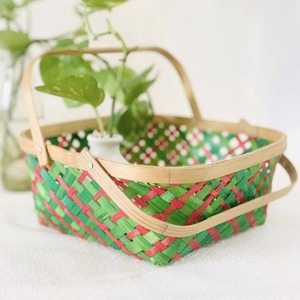 Top Selling Natural Empty <b>Wicker</b> Fruit <b>Basket</b> Bamboo <b>Baskets</b> With <b>Handle</b> for Kitchen Storage - Product Image 4