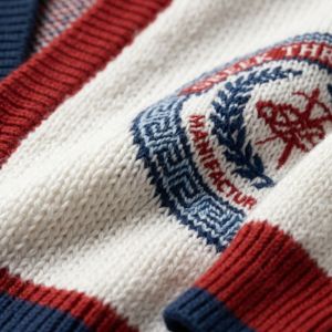 Custom Greek Apparel Sorority Fraternity Cotton Acrylic Knitted <b>Cardigan</b> <b>Sweater</b> Jacquard Computer Knitted Logo Varsity Jacket - Product Image 4