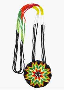 Ensemble collier et boucles d'oreilles élégants ethniques multicolores à maillons et perles pour femmes, idéal pour les soirées - Product Image 4