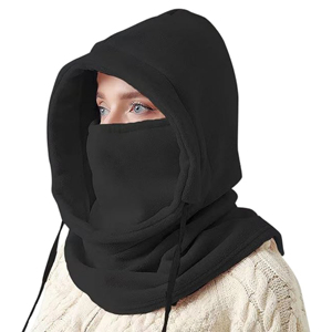 Pasamontañas de Forro Polar Cálido para Invierno, Máscara de Esquí Cortavientos con Capucha, Cubre Rostro Completo, Calentador de Cuello con Cordón para Ciclismo y Deportes al Aire Libre - Product Image 1