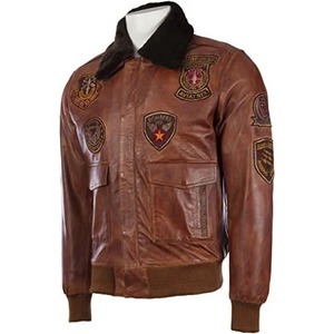 Men's Genuine Leather Aviator <b>Pilot</b> Bomber <b>Jacket</b> - Product Image 1
