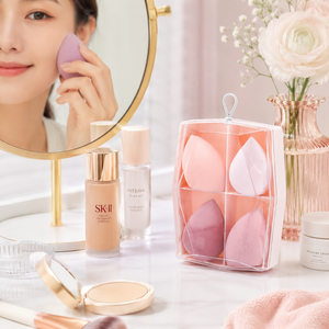 Ensemble de 4 éponges de maquillage avec étui de rangement portable, éponge de fond de teint en forme de larme, houppette cosmétique pour femmes - Product Image 3