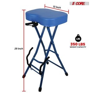 Tabouret de guitare pliable robuste 5Core, chaise rembourrée de 3,15 po avec repose-pieds intégré et support, siège pour instrument de musique - Product Image 3