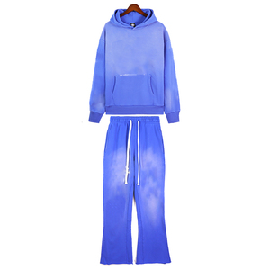 Conjunto Deportivo con Capucha para Hombre, Manga Larga, Color Sólido, Pantalones Casuales con Cordón y Bolsillos Laterales, Algodón de Peso Medio, Ropa de Otoño - Product Image 2