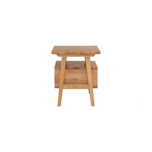 High quality teak wood <b>bedside</b> table with 1 drawer and natural finish color for indoor bedroom use. - Product Image 5