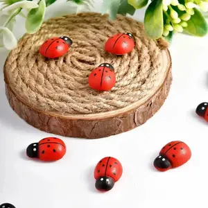 100pcs Wooden Handicraft Children's Toy Simulation Beetle Succulent Bonsai Decorative Accessories