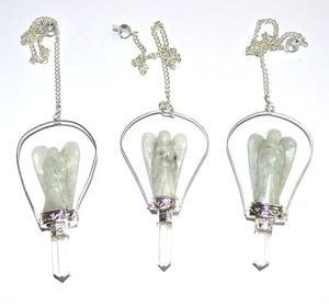 3pcs Bouteille Chips Pendule Feng Shui Love Style Agate sculptée à la main Pierre naturelle Gravure Chip Carving Technique Chaîne incluse - Product Image 5