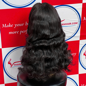 100% naturel vietnamien ondulé perruque pleine couleur noire plus épaisse Extensions de cheveux humains avec Super Double extrémités dessinées Nouveau vendeur Discount - Product Image 5