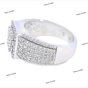 925 Silver Moissanite Diamond <b>Ring</b> Fully Hip Hop Diamond <b>Ring</b> <b>Large</b> Hip Hop <b>Ring</b> For Unisex Daily Wear - Product Image 3