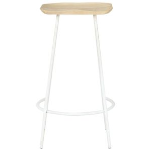 Ensemble de 2 tabourets de bar en bois blanchi blanc - Product Image 4
