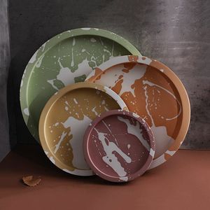 Elegantes Bandejas de Resina para Presentación de Mesa, Decoración Creativa y Novedosa para el Hogar en Formas Ovaladas y Redondas - Product Image 1
