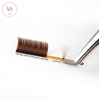 Extensions de cils personnalisées faites à la main, véganes, sans cruauté, naturelles, douces, mates, effet plume, volume intense, faux cils marron, longueurs mixtes