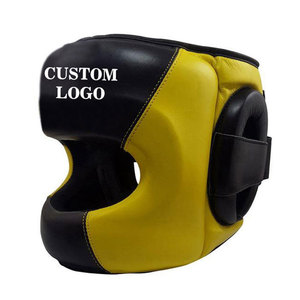 <b>Boxing</b> Head Guard PU Leather Black Brown Double Visor Protective Gear with Hook & Loop Closure for Adults Unisex Universal Use - Product Image 3