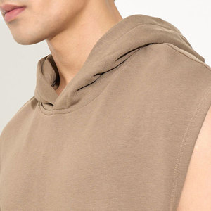 Hoodie sans manches en tricot pour femme, couleur unie, coton respirant, vêtement décontracté d'été, hoodie sans manches - Product Image 6