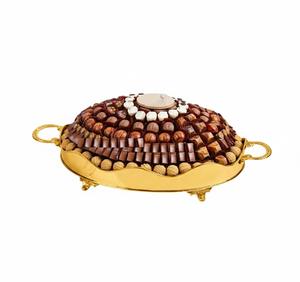 Plateau à chocolats ovale doré de qualité supérieure, plateau cadeau de luxe pour le Ramadan, plateau à chocolats pour mariage ou fête - Product Image 4