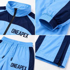<b>Men's</b> Sky Blue <b>Navy</b> Tracksuit Set Lightweight Windbreaker Jacket <b>Jogger</b> Pants Sportswear Training Streetwear Two Piece - Product Image 5