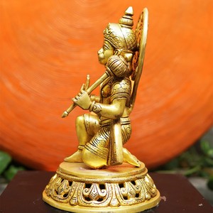 Hermosa Figura de Latón de Hanuman con Diseño Pop Art, Hecha a Mano para la Inauguración del Hogar y Pascua - Bendiciones de Fuerza y Protección - Product Image 3