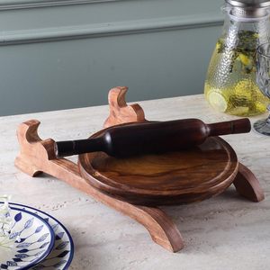 Premium Eco-Friendly Wooden Chakla Belan Set Stand Handcrafted <b>Rolling</b> Board <b>Pin</b> Roti Chapati Making Traditional Kitchen Tool - Product Image 3