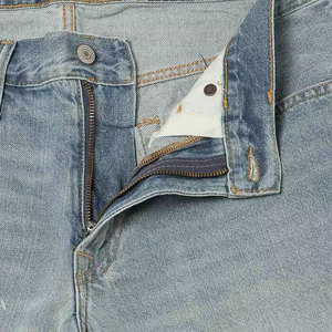 Shorts Bermuda en jean bleu clair pour homme, taille mi-haute, fermeture éclair, en coton tissé, décontracté, respirant, écologique, séchage rapide, anti-UV - Product Image 6
