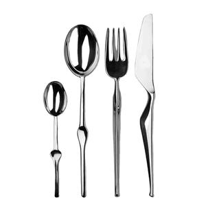 Juego de cubiertos de acero inoxidable de alta calidad Cubiertos de lujo de diseño moderno de plata única para restaurante Boda Hogar o Hotel - Product Image 1