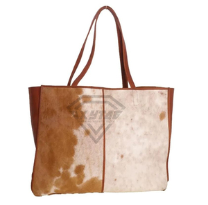Bolso Tote de Cuero Vacuno Personalizado de Primera Calidad, Bolso de Hombro de Cuero Auténtico con Pelo, Fabricante Mayorista, Bolso Hecho a Mano - Product Image 6