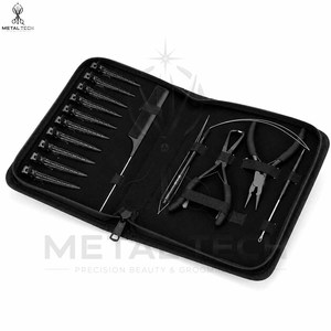 Premium Quality Heavy Duty With Portable Storage Case Durable Multi Purpose Portable Black Color Hair Extension <b>Tools</b> Kits - Product Image 4