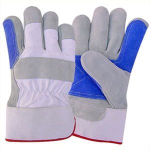 Guantes de Seguridad de Cuero de Primera Calidad, Amarillos, Resistentes a la Abrasión, Antideslizantes, para Uso General, con Puño Recto - Product Image 3