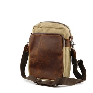 2024 dernière conception extérieure toile et cuir sac à main Portable Streetwear personnalisable en gros pas cher prix - Product Image 1