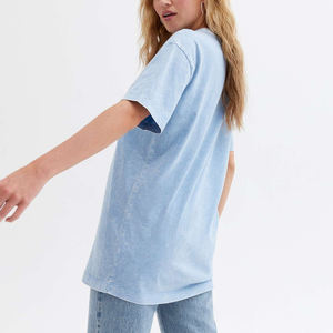 Camisetas de Verano Casuales para Mujer, Lavado Ácido, Manga Corta, Alta Calidad, 100% Algodón, Ligeras, Personalizables - Product Image 2