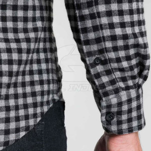 Chemise en flanelle pour homme avec logo personnalisé imprimé, manches longues, à carreaux, décontractée, fermeture boutonnée, en coton - Product Image 5