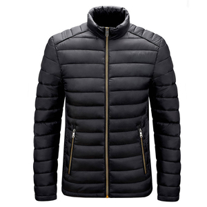 Veste d'hiver matelassée pour homme, design personnalisé, vêtements décontractés de haute qualité, avec capuche solide, col montant, veste longue en toile - Product Image 6