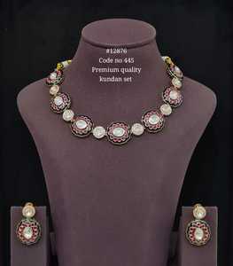 Juego de Joyería Meenakari Kundan 12876, Collar y Aretes, Verde Azul, Chapado en Oro, con Circonita, Estilo Clásico para Boda o Compromiso - Product Image 2