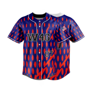 Wholesale Baseball Jersey Sublimated Print Polka Dot Pattern Moisture Wicking 100% <b>Polyester</b> Short Sleeve Adult Regular Fit - Product Image 1