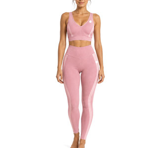 Introducing Seamless Ribbed Gym Set Women Comfortable Training Clothing With Flexible Fabric For Gym Workouts <b>Pilates</b> <b>Yoga</b> - Product Image 1