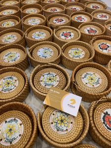 Natural Wicker Placemat | Heat-resistant Rattan <b>Mat</b> for Dining <b>Table</b> & Wedding - Product Image 3