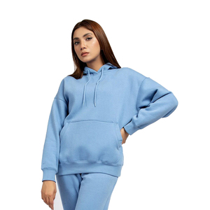 <b>Women</b> Half Zip <b>Hoodie</b> Sweatshirt With High Neck Collar <b>Soft</b> Knit Fabric Relaxed Fit Long Sleeve Top For Casual Fashion - Product Image 1