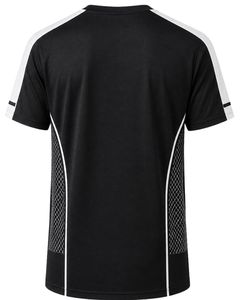 T-shirt de sport noir personnalisé pour homme, séchage rapide, respirant, course à pied, gym, fitness, athlétique, polyester, entraînement, haut de sport, vêtement actif - Product Image 2
